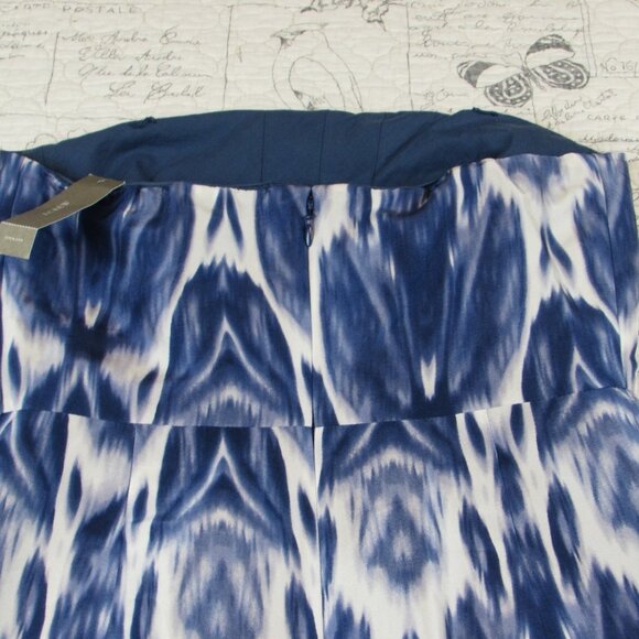 NEW $178 J. Crew Diana 100% Silk Ikat Dress Strapless Blue White coctkatil sz 2 - Picture 7 of 8